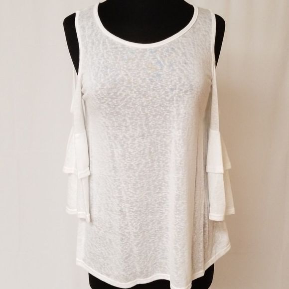 Ivory Cold Shoulder Top - Picture 4 of 5